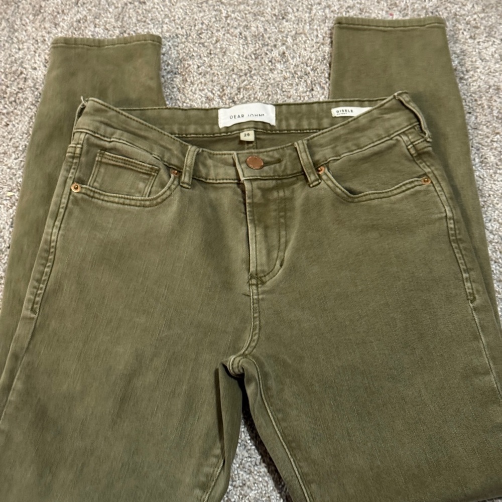 Dear John Sage Green GISELE Skinny Jeans, size 26